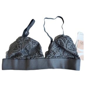 Gray Lace Bra with Thick band around chest with Adjustable Straps NWT SzL / 36D